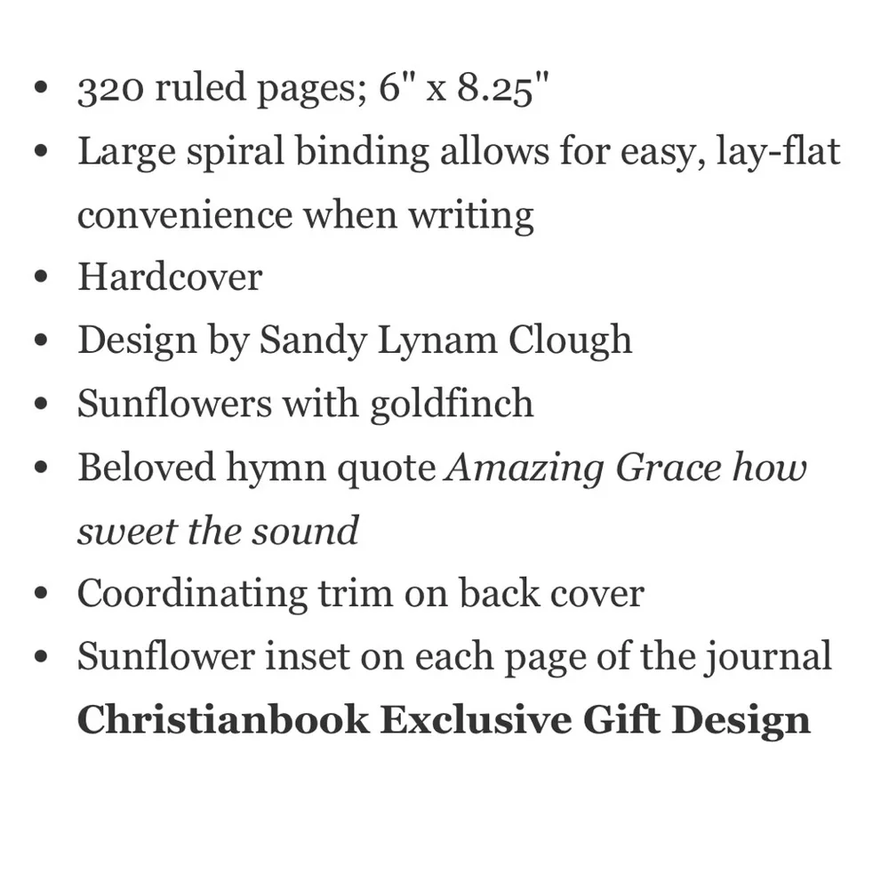 NWT Amazing Grace Sunflower Spiral Notebook